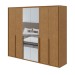 Guarda-Roupa Casal Imperatore 6 Portas com Espelho 100% Mdf Amêndoa Clean - Móveis Lopas