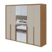 Guarda-Roupa Casal Imperatore 6 Portas com Espelho 100% Mdf Amêndoa Clean /Off White - Móveis Lopas
