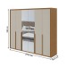 Guarda-Roupa Casal Imperatore 6 Portas com Espelho 100% Mdf Amêndoa Clean /Off White - Móveis Lopas
