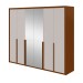 Guarda-Roupa Casal Imperatore 6 Portas com Espelho 100% Mdf Frassino /Off White - Móveis Lopas