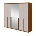 Guarda-Roupa Casal Imperatore 6 Portas com Espelho 100% Mdf Frassino /Off White - Móveis Lopas