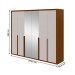Guarda-Roupa Casal Imperatore 6 Portas com Espelho 100% Mdf Frassino /Off White - Móveis Lopas