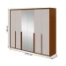 Guarda-Roupa Casal Imperatore 6 Portas com Espelho 100% Mdf Frassino /Off White - Móveis Lopas