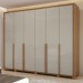 Guarda-Roupa Casal Imperatore 6 Portas 6 Gavetas 100% Mdf 81668.284 Amêndoa Clean/Off White -  Móveis Lopas