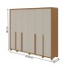 Guarda-Roupa Casal Imperatore 6 Portas 6 Gavetas 100% Mdf 81668.284 Amêndoa Clean/Off White -  Móveis Lopas
