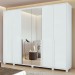 Guarda-Roupa Casal Imperatore 6 Portas 6 Gavetas 100% Mdf com Espelho 81668.285 Branco - Móveis Lopas