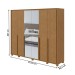 Guarda-Roupa Casal Imperatore 6 Portas 6 Gavetas 100% Mdf com Espelho 81668.285 Amêndoa Clean - Móveis Lopas