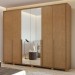 Guarda-Roupa Casal Imperatore 6 Portas 6 Gavetas 100% Mdf com Espelho 81668.285 Amêndoa Clean - Móveis Lopas