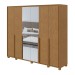 Guarda-Roupa Casal Imperatore 6 Portas 6 Gavetas 100% Mdf com Espelho 81668.285 Amêndoa Clean - Móveis Lopas