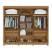 Guarda-Roupa Casal Nice 3 Portas 4 Gavetas Flex Amêndoa Clean/Off White 73368.169 - Móveis Lopas