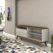 Rack para TV Até 42 Polegadas River 1 Porta 1 Prateleira Off White/Freijó - Panorama Móveis