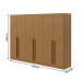 Guarda-Roupa Casal Berth 6 Portas 4 Gavetas Amêndoa Clean - Móveis Lopas