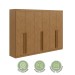 Guarda-Roupa Casal Berth 6 Portas 4 Gavetas Amêndoa Clean - Móveis Lopas