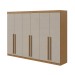 Guarda-Roupa Casal Berth 6 Portas 4 Gavetas Amêndoa Clean/Off White - Móveis Lopas