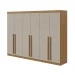Guarda-Roupa Casal Berth 6 Portas 4 Gavetas Amêndoa Clean/Off White - Móveis Lopas