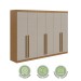 Guarda-Roupa Casal Berth 6 Portas 4 Gavetas Amêndoa Clean/Off White - Móveis Lopas