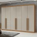 Guarda-Roupa Casal Berth 6 Portas 4 Gavetas Amêndoa Clean/Off White - Móveis Lopas