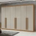 Guarda-Roupa Casal Berth 6 Portas 4 Gavetas Amêndoa Clean/Off White - Móveis Lopas