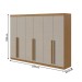 Guarda-Roupa Casal Berth 6 Portas 4 Gavetas Amêndoa Clean/Off White - Móveis Lopas