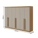 Guarda-Roupa Casal Berth 6 Portas 4 Gavetas Amêndoa Clean/Off White - Móveis Lopas