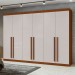 Guarda-Roupa Casal Berth 6 Portas 4 Gavetas Frassino/Off White - Móveis Lopas