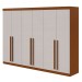 Guarda-Roupa Casal Berth 6 Portas 4 Gavetas Frassino/Off White - Móveis Lopas