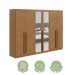 Guarda-Roupa Casal Bertha 6 Portas 4 Gavetas com Espelho Amêndoa Clean - Móveis Lopas