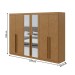 Guarda-Roupa Casal Bertha 6 Portas 4 Gavetas com Espelho Amêndoa Clean - Móveis Lopas