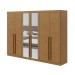 Guarda-Roupa Casal Bertha 6 Portas 4 Gavetas com Espelho Amêndoa Clean - Móveis Lopas