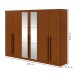 Guarda-Roupa Casal Bertha 6 Portas 4 Gavetas com Espelho Frassino - Móveis Lopas