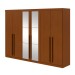 Guarda-Roupa Casal Bertha 6 Portas 4 Gavetas com Espelho Frassino - Móveis Lopas