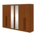 Guarda-Roupa Casal Bertha 6 Portas 4 Gavetas com Espelho Frassino - Móveis Lopas