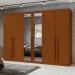 Guarda-Roupa Casal Bertha 6 Portas 4 Gavetas com Espelho Frassino - Móveis Lopas