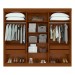 Guarda-Roupa Casal Bertha 6 Portas 4 Gavetas com Espelho Frassino - Móveis Lopas