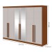 Guarda-Roupa Casal Bertha 6 Portas 4 Gavetas com Espelho Frassino/Off White - Móveis Lopas