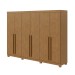 Guarda-Roupa Casal Bertha 6 Portas 4 Gavetas Amêndoa Clean - Moveis Lopas
