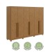 Guarda-Roupa Casal Bertha 6 Portas 4 Gavetas Amêndoa Clean - Moveis Lopas
