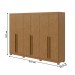 Guarda-Roupa Casal Bertha 6 Portas 4 Gavetas Amêndoa Clean - Moveis Lopas