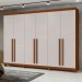 Guarda-Roupa Casal Bertha 6 Portas 4 Gavetas Frassino/Off White - Moveis Lopas