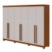 Guarda-Roupa Casal Bertha 6 Portas 4 Gavetas Frassino/Off White - Moveis Lopas
