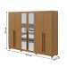 Guarda-Roupa Casal Bertha 6 Portas 4 Gavetas com Espelho Amêndoa Clean 72911.164 - Móveis Lopas