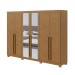 Guarda-Roupa Casal Bertha 6 Portas 4 Gavetas com Espelho Amêndoa Clean 72911.164 - Móveis Lopas