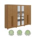 Guarda-Roupa Casal Bertha 6 Portas 4 Gavetas com Espelho Amêndoa Clean 72911.164 - Móveis Lopas