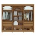 Guarda-Roupa Casal Bertha 6 Portas 4 Gavetas com Espelho Amêndoa Clean/Off White 72911.164 - Móveis Lopas