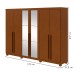 Guarda-Roupa Casal Bertha 6 Portas 4 Gavetas com Espelho Frassino 72911.164 - Móveis Lopas