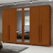 Guarda-Roupa Casal Bertha 6 Portas 4 Gavetas com Espelho Frassino 72911.164 - Móveis Lopas