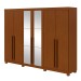 Guarda-Roupa Casal Bertha 6 Portas 4 Gavetas com Espelho Frassino 72911.164 - Móveis Lopas