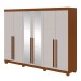 Guarda-Roupa Casal Bertha 6 Portas 4 Gavetas com Espelho Frassino/Off White 72911.164 - Móveis Lopas