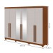 Guarda-Roupa Casal Bertha 6 Portas 4 Gavetas com Espelho Frassino/Off White 72911.164 - Móveis Lopas
