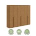Guarda-Roupa Casal Alonzo 6 Portas 4 Gavetas 100% Mdf Amêndoa Clean 59944.52 - Móveis Lopas
